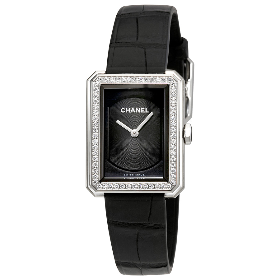 chanel boy friend black guilloche dial ladies watch h4883 chanel boy friend black guilloche dial ladies watch h4883