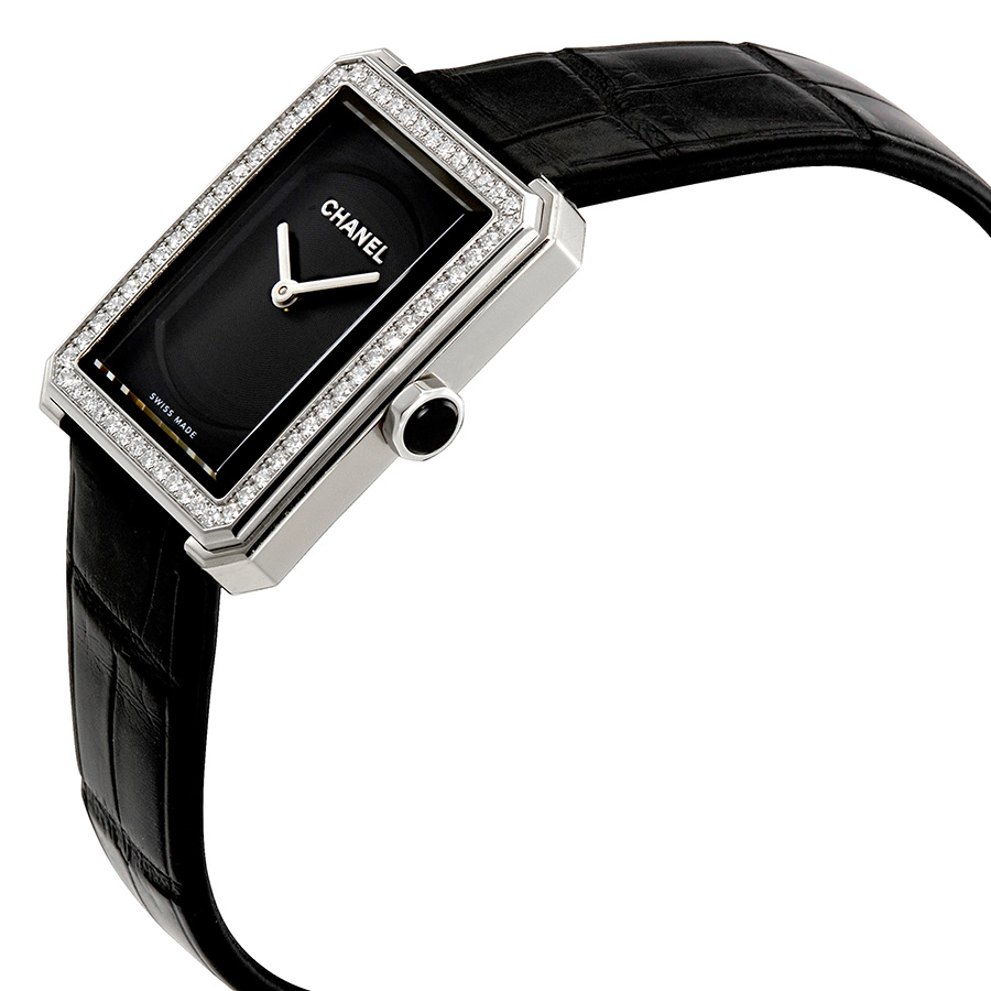 chanel boy friend black guilloche dial ladies watch h4883 chanel boy friend black guilloche dial ladies watch h4883