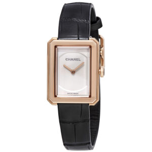 chanel boy friend ladies 18k beige gold watch h4886