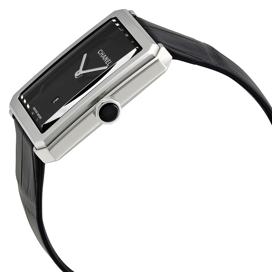 chanel boy friend black guilloche dial ladies watch h4884 chanel boy friend black guilloche dial ladies watch h4884