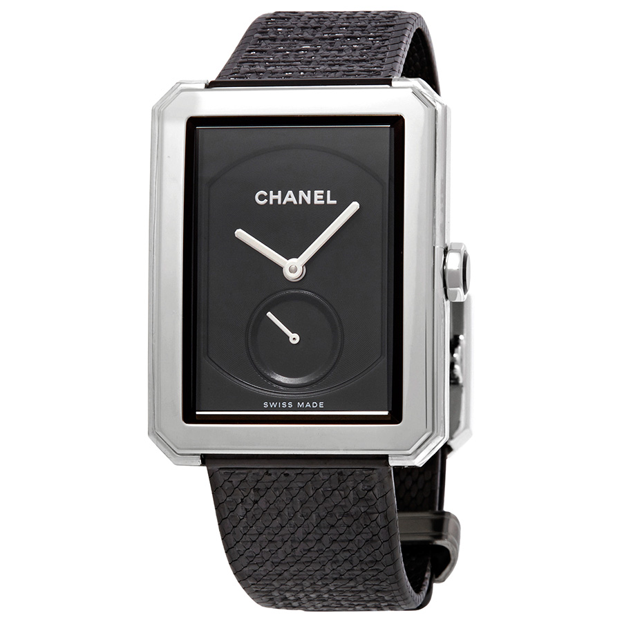 chanel boy friend black guilloche dial ladies hand wound watch h5201 chanel boy friend black guilloche dial ladies hand wound watch h5201
