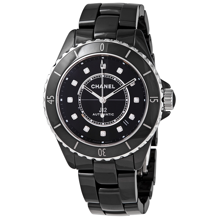 chanel j12 automatic diamond black dial ladies watch h5702 chanel j12 automatic diamond black dial ladies watch h5702