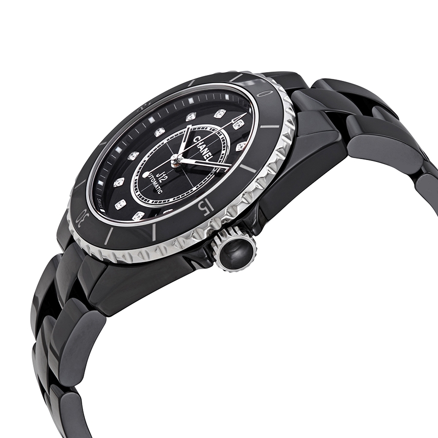 chanel j12 automatic diamond black dial ladies watch h5702 chanel j12 automatic diamond black dial ladies watch h5702