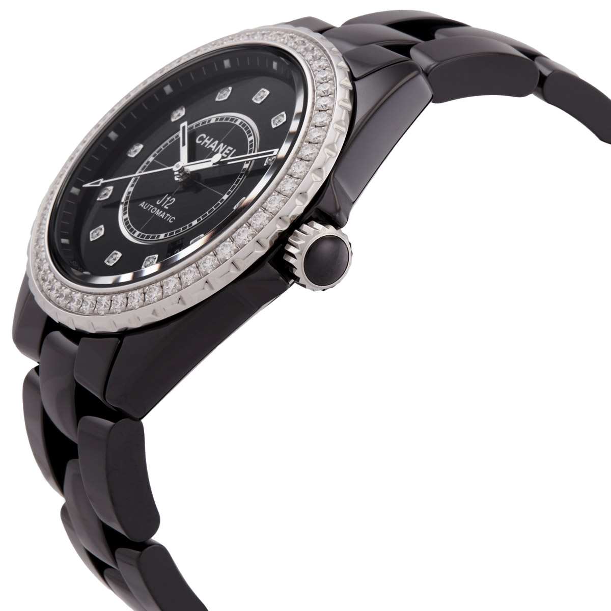 chanel j12 automatic diamond black dial ladies watch h6526 chanel j12 automatic diamond black dial ladies watch h6526