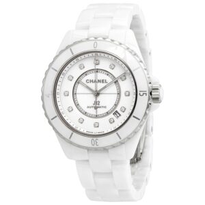 Home chanel j12 diamond white dial ladies watch h5705