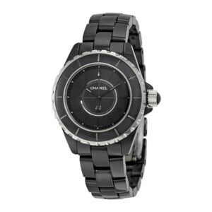 chanel j12 black dial black ceramic ladies watch h3828