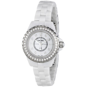 chanel j12 mother of pearl white ceramic ladies watch h2572