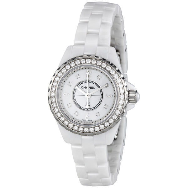 chanel j12 mother of pearl white ceramic ladies watch h2572 chanel j12 mother of pearl white ceramic ladies watch h2572