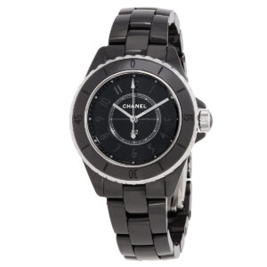Home chanel j12 phantom quartz black dial ladies watch h6346