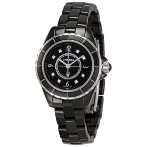 chanel j12 quartz black ladies watch h2569