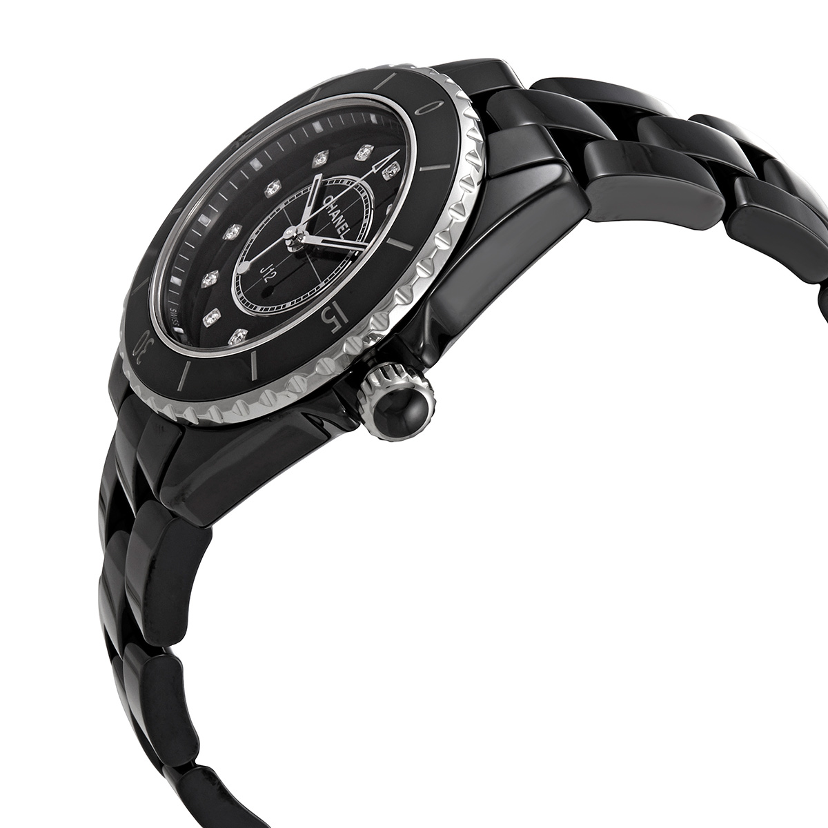 chanel j12 quartz diamond black dial ladies watch h5701 chanel j12 quartz diamond black dial ladies watch h5701
