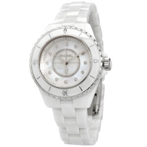 Home chanel j12 quartz diamond white dial ladies watch h5704