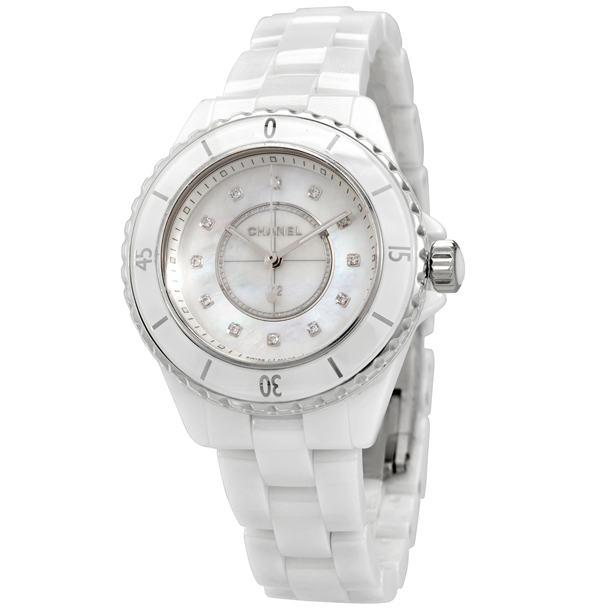 chanel j12 quartz diamond white dial ladies watch h5704 chanel j12 quartz diamond white dial ladies watch h5704
