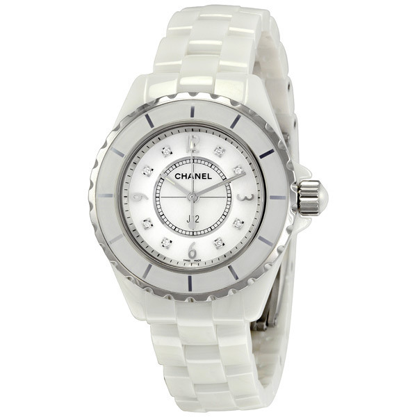 chanel j12 white ceramic diamonds quartz ladies watch h2422 chanel j12 white ceramic diamonds quartz ladies watch h2422