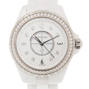 chanel j12 white dial white ceramic ladies watch h3110