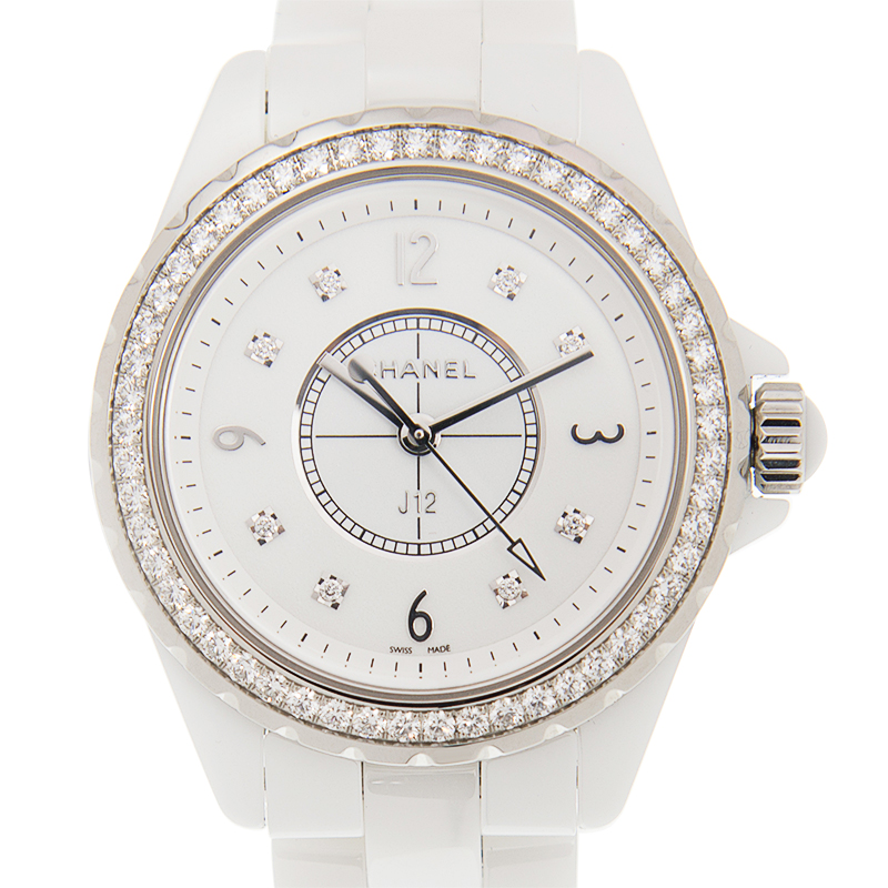 chanel j12 white dial white ceramic ladies watch h3110 chanel j12 white dial white ceramic ladies watch h3110