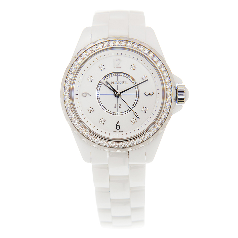 chanel j12 white dial white ceramic ladies watch h3110 chanel j12 white dial white ceramic ladies watch h3110
