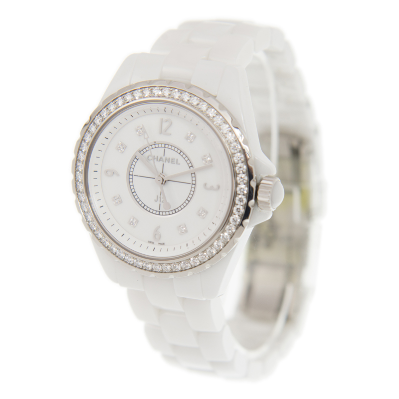 chanel j12 white dial white ceramic ladies watch h3110 chanel j12 white dial white ceramic ladies watch h3110