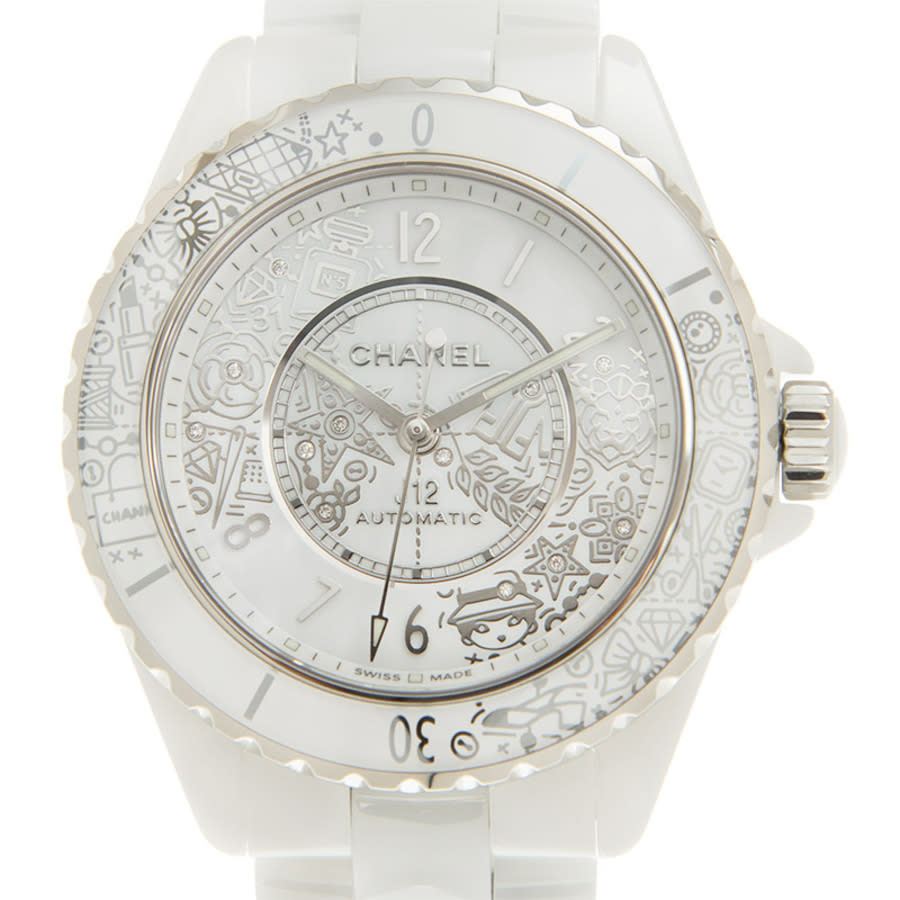 chanel j12 20 automatic white dial ladies watch h6476 chanel j12 20 automatic white dial ladies watch h6476