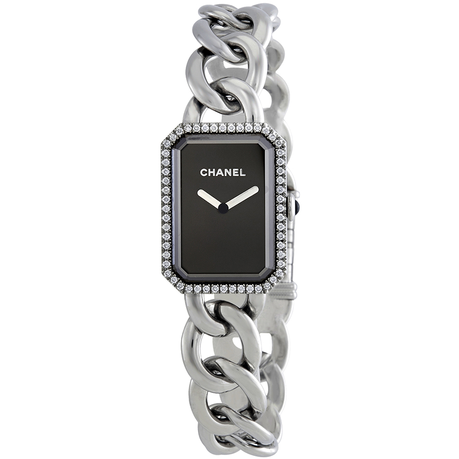 chanel premiere black dial stainless steel diamond ladies watch h3254 chanel premiere black dial stainless steel diamond ladies watch h3254