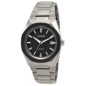citizen attesa eco drive black dial men's watch cb3044 55e