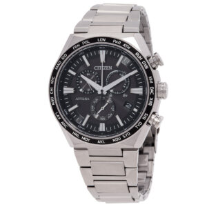 citizen attesa perpetual alarm world time chronograph black dial men's watch cb5966 69e