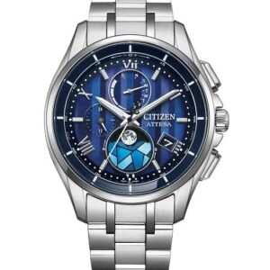 citizen attesa perpetual blue dial men's watch by1000 51l