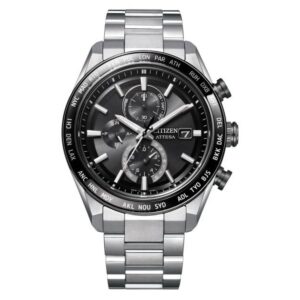 Home citizen attesa perpetual chronograph black dial men's watch at8295 56e