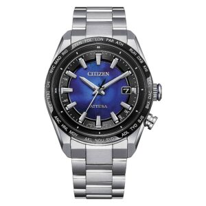 citizen attesa perpetual world time blue dial men's watch cb0288 65l