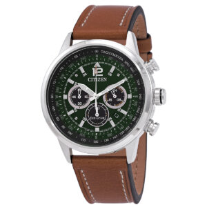 Home citizen avion chronograph green dial men's watch ca4477 08x