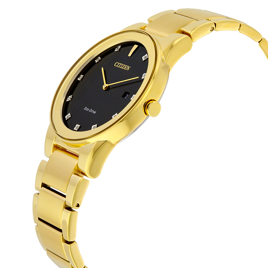 citizen axiom black dial gold tone diamond men's watch au1062 56g citizen axiom black dial gold tone diamond men's watch au1062 56g