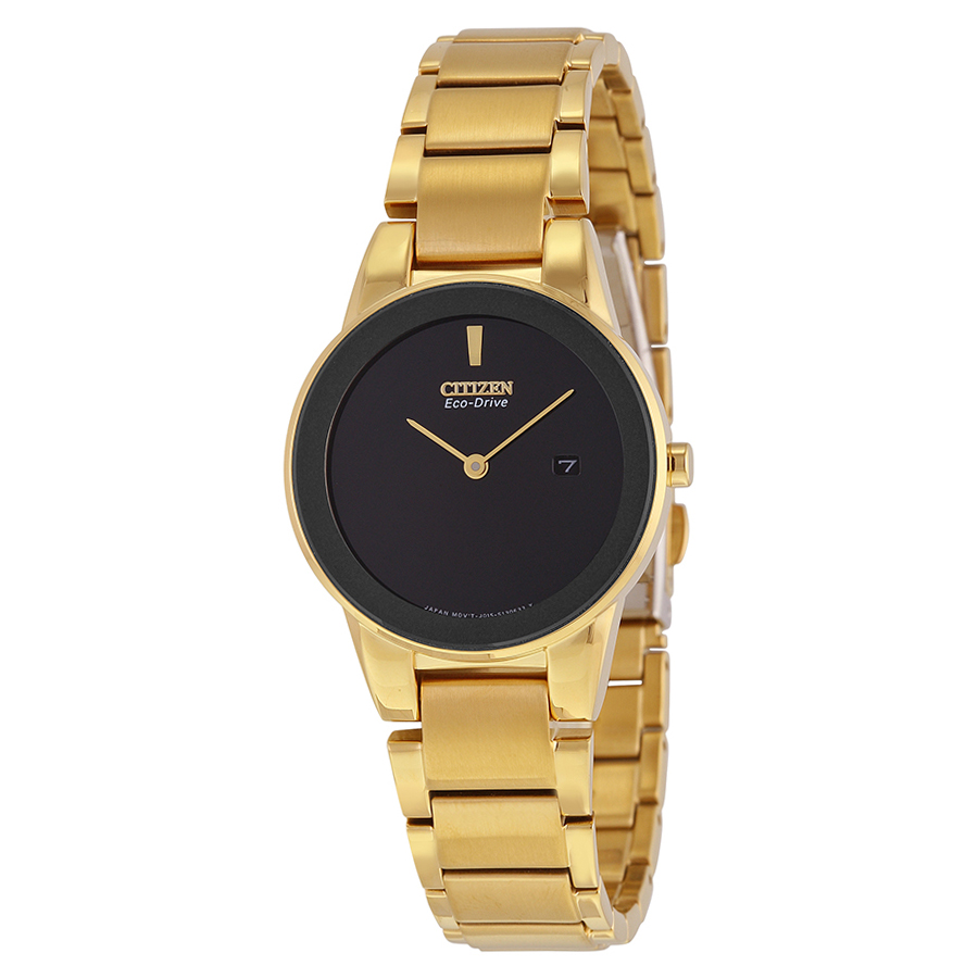 citizen axiom black dial yellow gold tone ladies watch ga1052 55e citizen axiom black dial yellow gold tone ladies watch ga1052 55e