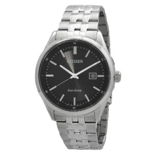 citizen black dial eco drive men's stainless steel watch bm7560 59e