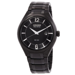 citizen black dial men's eco drive watch aw1325 64e