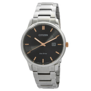 citizen black dial stainless steel band men's watch bm6977 70e