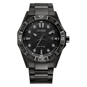 citizen brycen black dial men's watch aw1855 52e