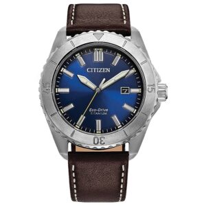 Витрина citizen brycen super titanium blue dial men's watch aw1840 09l