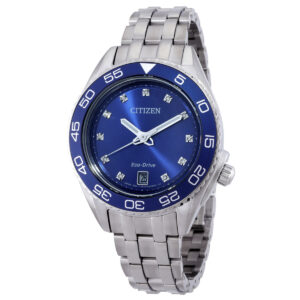 Home citizen carson eco drive diamond blue dial ladies watch fe6160 57l