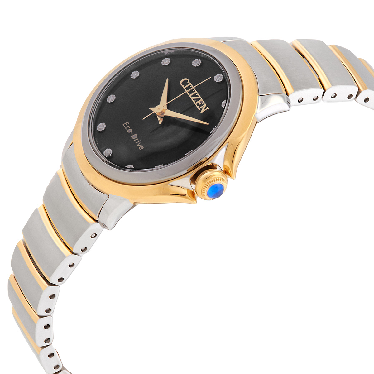 citizen ceci diamond black dial two tone ladies watch em0954 50e citizen ceci diamond black dial two tone ladies watch em0954 50e