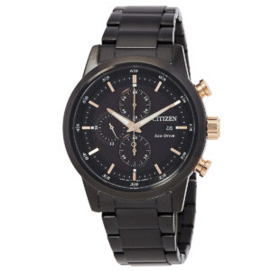 Home citizen chronograph eco drive black dial men's watch ca0746 85e