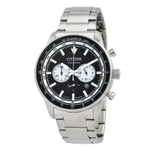 citizen chronograph eco drive black dial men's watch ca4500 91e