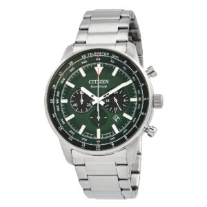 Home citizen chronograph eco drive green dial men's watch ca4500 91x
