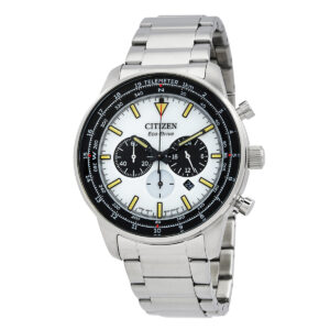citizen chronograph eco drive white dial men's watch ca4500 91a