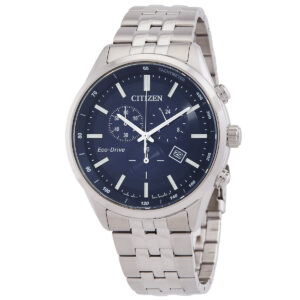 citizen chronograph eco drive blue dial men's watch at2570 56l