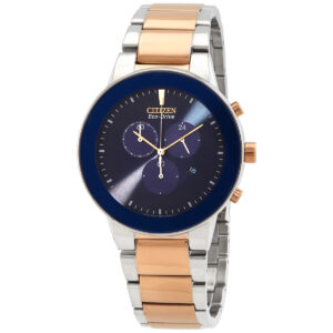 Витрина citizen chronograph eco drive blue dial men's watch at2244 84l