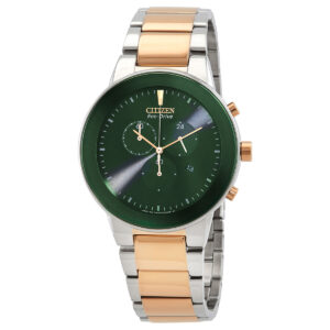 Витрина citizen chronograph eco drive green dial men's watch at2244 84x