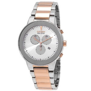 Витрина citizen chronograph gmt white dial two tone men's watch at2244 84a