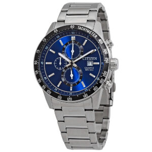 citizen chronograph quartz blue dial men's watch an3600 59l