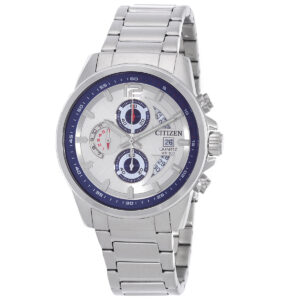 Витрина citizen chronograph quartz silver dial men's watch an3690 56b