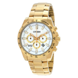 Витрина citizen chronograph quartz white dial men's watch an8232 53a